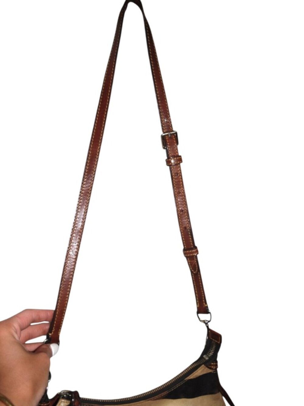 Rare Dooney & Bourke Florentine Vachetta Leather Zebra Shoulder Bag - Picture 4 of 4